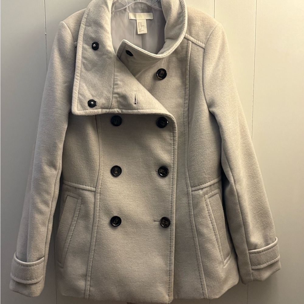 Women’s grey peacoat